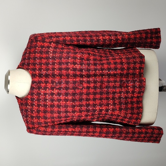 Wool Blend Tweed 2 Piece Suit Blazer Skirt Set Y2K Lined Size 12 Jones NY - Picture 4 of 15